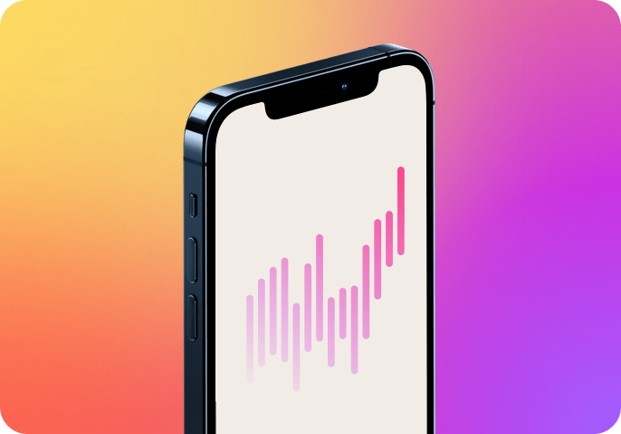 smartphone with a gradient background