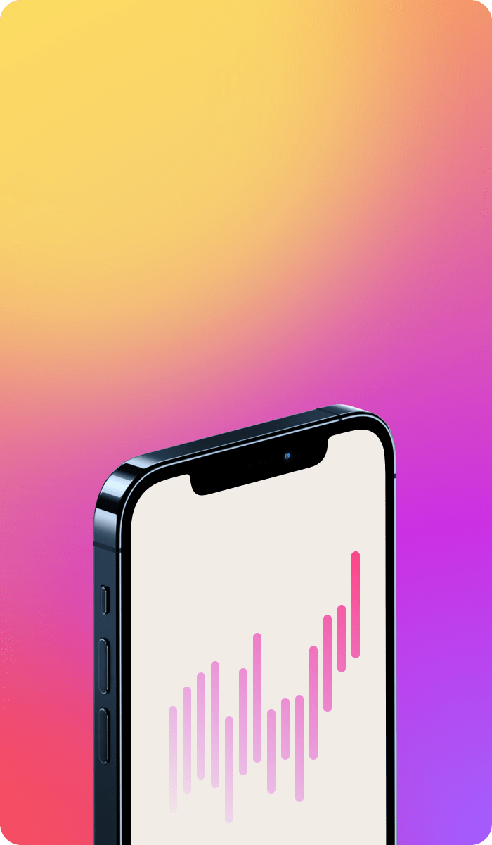 smartphone with a gradient background